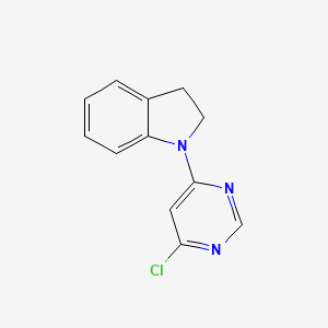 molecular formula C12H10ClN3 B1370365 1-(6-Chloro-4-pyrimidinyl)indoline CAS No. 293292-33-8