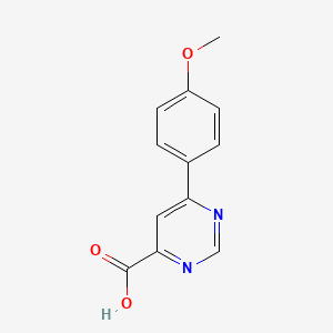 molecular formula C12H10N2O3 B1370383 6-(4-Methoxyphenyl)pyrimidine-4-carboxylic acid CAS No. 887407-76-3