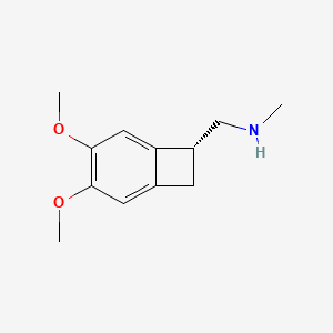 molecular formula C12H17NO2 B1370388 (R)-1-(3,4-Dimethoxybicyclo[4.2.0]octa-1,3,5-trien-7-yl)-N-methylmethanamine 