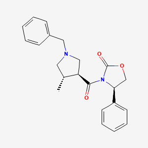 molecular formula C22H24N2O3 B1370390 (R)-3-((3S,4S)-1-benzyl-4-methylpyrrolidine-3-carbonyl)-4-phenyloxazolidin-2-one 
