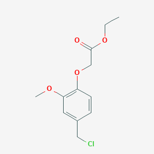 molecular formula C12H15ClO4 B1370395 (4-Chloromethyl-2-methoxyphenoxy)-acetic acid ethyl ester 