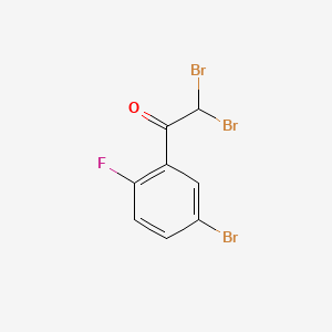 molecular formula C8H4Br3FO B13703992 2,2-dibromo-1-(5-bromo-2-fluorophenyl)ethanone 