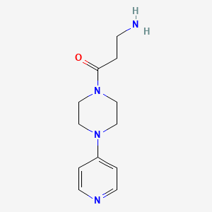 molecular formula C12H18N4O B1370411 3-Amino-1-(4-(pyridin-4-yl)piperazin-1-yl)propan-1-one 