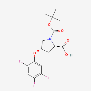 molecular formula C16H18F3NO5 B1370421 (2S,4S)-1-(tert-Butoxycarbonyl)-4-(2,4,5-trifluorophenoxy)-2-pyrrolidinecarboxylic acid 