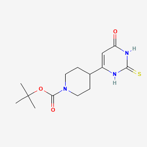 molecular formula C14H21N3O3S B1370427 Tert-butyl 4-(6-oxo-2-thioxo-1,2,3,6-tetrahydropyrimidin-4-yl)piperidine-1-carboxylate 
