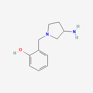 molecular formula C11H16N2O B1370430 2-[(3-Aminopyrrolidin-1-yl)methyl]phenol 