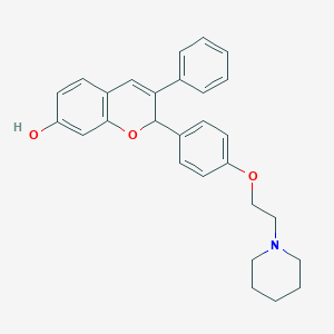 molecular formula C22H25NO3 B137045 2-(4-(2-Piperidinoethoxy)phenyl)-7-hydroxy-2H-1-benzopyran CAS No. 130064-33-4