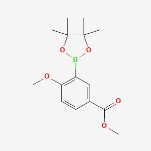 molecular formula C15H21BO5 B1370453 Methyl 4-methoxy-3-(4,4,5,5-tetramethyl-1,3,2-dioxaborolan-2-yl)benzoate CAS No. 269410-10-8