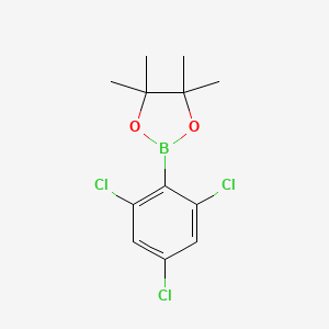 molecular formula C12H14BCl3O2 B1370454 4,4,5,5-Tetramethyl-2-(2,4,6-trichlorophenyl)-1,3,2-dioxaborolane CAS No. 69807-93-8