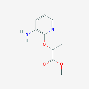 molecular formula C9H12N2O3 B1370456 3-Amino-2-{1-(methoxycarbonyl)ethoxy}pyridine 