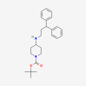 molecular formula C25H34N2O2 B1370461 Tert-butyl 4-[(3,3-diphenylpropyl)amino]-1-piperidine carboxylate 