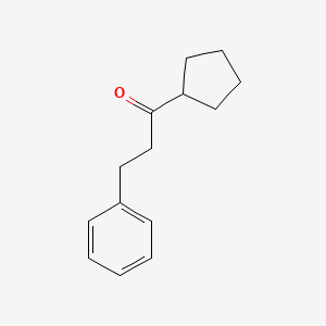 molecular formula C14H18O B1370465 Cyclopentyl 2-phenethyl ketone 