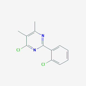 molecular formula C12H10Cl2N2 B1370466 4-Chloro-2-(2-chlorophenyl)-5,6-dimethylpyrimidine 