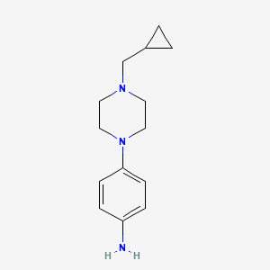 molecular formula C14H21N3 B1370483 4-[4-(Cyclopropylmethyl)piperazin-1-yl]aniline 