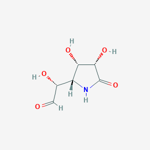 molecular formula C6H9NO5 B137052 (2R)-2-[(2S,3S,4S)-3,4-dihydroxy-5-oxopyrrolidin-2-yl]-2-hydroxyacetaldehyde CAS No. 127538-26-5