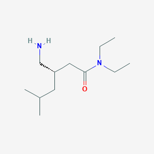 molecular formula C12H26N2O B1370556 (3S)-3-(aminomethyl)-N,N-diethyl-5-methylhexanamide 