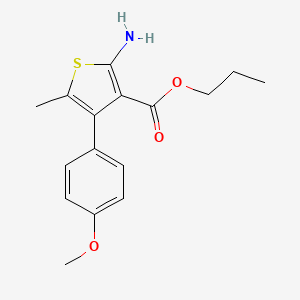 molecular formula C16H19NO3S B1370567 Propyl 2-amino-4-(4-methoxyphenyl)-5-methylthiophene-3-carboxylate CAS No. 905011-75-8