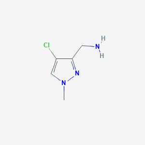 molecular formula C5H8ClN3 B1370632 (4-Chloro-1-methylpyrazol-3-yl)methylamine 