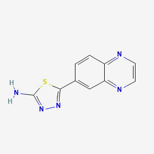 molecular formula C10H7N5S B13706365 2-Amino-5-(6-quinoxalinyl)-1,3,4-thiadiazole 