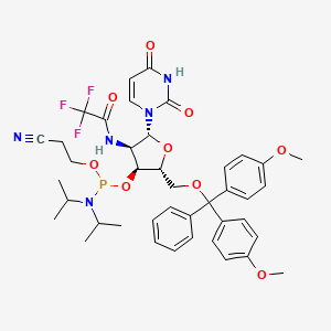 molecular formula C41H47F3N5O9P B13706370 TfaNH(-2d)[N(iPr)2P(OCH2CH2CN)(-3)][DMT(-5)]Ribf(b)-uracil-1-yl 