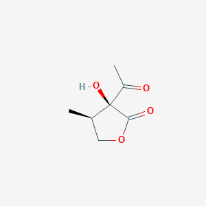 molecular formula C7H10O4 B137064 (3S,4R)-3-Acetyl-3-hydroxy-4-methyloxolan-2-one CAS No. 141902-99-0