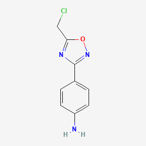 molecular formula C9H8ClN3O B1370649 4-(5-(Chloromethyl)-1,2,4-oxadiazol-3-yl)aniline CAS No. 6674-17-5