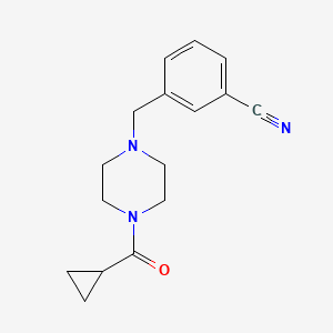 molecular formula C16H19N3O B1370654 3-[[4-(Cyclopropanecarbonyl)piperazin-1-yl]methyl]benzonitrile CAS No. 918482-06-1
