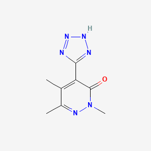 molecular formula C8H10N6O B1370657 2,5,6-trimethyl-4-(1H-tetrazol-5-yl)pyridazin-3(2H)-one 