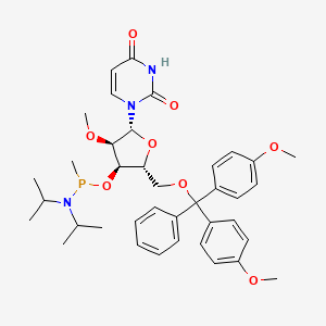 molecular formula C38H48N3O8P B13706586 5'-O-DMTr-2'-OMeU-methyl phosphonamidite 