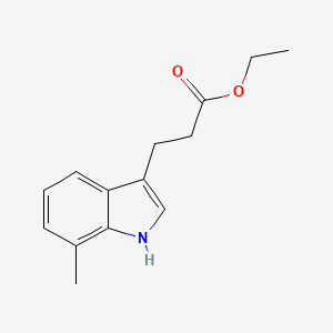 molecular formula C14H17NO2 B13706589 Ethyl 3-(7-Methyl-3-indolyl)propanoate 
