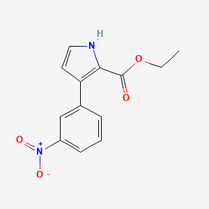 molecular formula C13H12N2O4 B13706675 Ethyl 3-(3-Nitrophenyl)-1H-pyrrole-2-carboxylate 