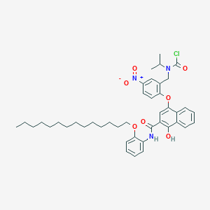 N-[[2-[4-hydroxy-3-[(2-tetradecoxyphenyl)carbamoyl]naphthalen-1-yl]oxy-5-nitrophenyl]methyl]-N-propan-2-ylcarbamoyl chloride