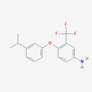 molecular formula C16H16F3NO B1370675 4-(3-异丙基苯氧基)-3-(三氟甲基)苯胺 CAS No. 946697-67-2