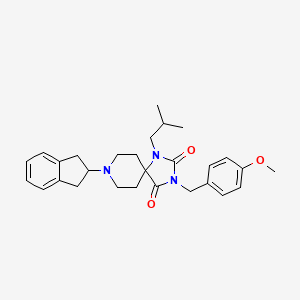molecular formula C28H35N3O3 B1370680 8-(2,3-dihydro-1H-inden-2-yl)-1-isobutyl-3-(4-methoxybenzyl)-1,3,8-triazaspiro[4.5]decane-2,4-dione 