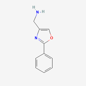 molecular formula C10H10N2O B1370681 (2-Phenyloxazol-4-yl)methanamine CAS No. 408352-90-9