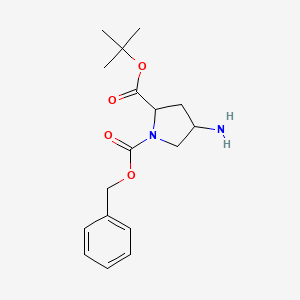 molecular formula C17H24N2O4 B13706891 tert-Butyl (2S,4S)-1-Cbz-4-aminopyrrolidine-2-carboxylate 