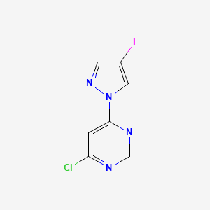 molecular formula C7H4ClIN4 B1370690 4-氯-6-(4-碘-1H-吡唑-1-基)嘧啶 CAS No. 957035-27-7