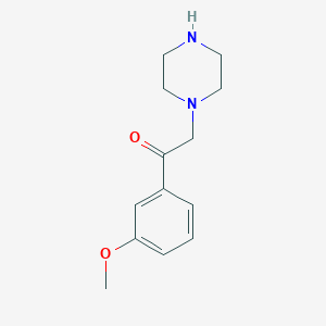 molecular formula C13H18N2O2 B1370742 1-(3-Methoxyphenyl)-2-(piperazin-1-yl)ethan-1-one 