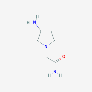 molecular formula C6H13N3O B1370750 2-(3-Aminopyrrolidin-1-yl)acetamide 