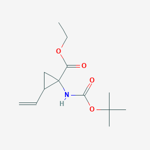 molecular formula C13H21NO4 B1370767 Ethyl 1-((tert-butoxycarbonyl)amino)-2-vinylcyclopropanecarboxylate CAS No. 681807-59-0