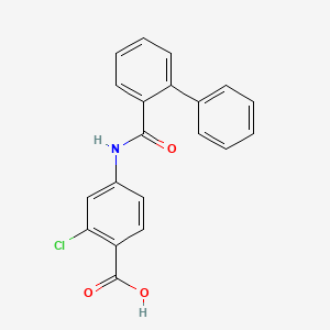 molecular formula C20H14ClNO3 B1370769 2-Chloro-4-[(2-phenylbenzene)amido]benzoic acid CAS No. 180340-01-6