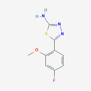 molecular formula C9H8FN3OS B13707734 5-(4-Fluoro-2-methoxyphenyl)-1,3,4-thiadiazol-2-amine 