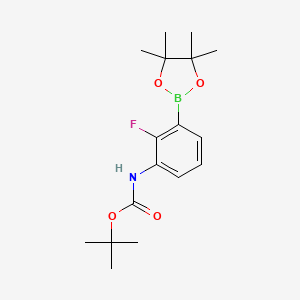 molecular formula C17H25BFNO4 B13707737 3-(Boc-amino)-2-fluorophenylboronic Acid Pinacol Ester 