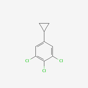 molecular formula C9H7Cl3 B13707781 1,2,3-Trichloro-5-cyclopropylbenzene 