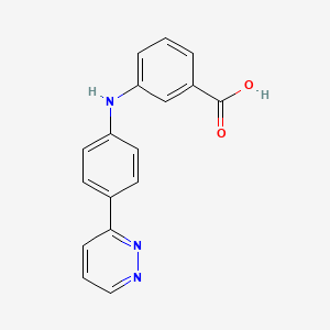 molecular formula C17H13N3O2 B13707878 3-[[4-(3-Pyridazinyl)phenyl]amino]benzoic Acid 