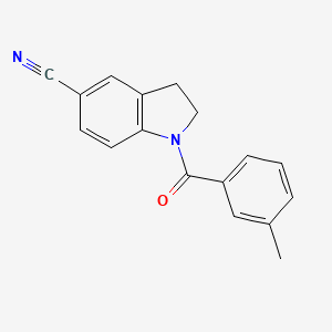 molecular formula C17H14N2O B13707893 1-(3-Methylbenzoyl)indoline-5-carbonitrile 