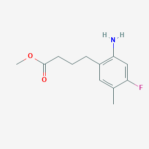 molecular formula C12H16FNO2 B13708034 Methyl 4-(2-Amino-4-fluoro-5-methylphenyl)butanoate 