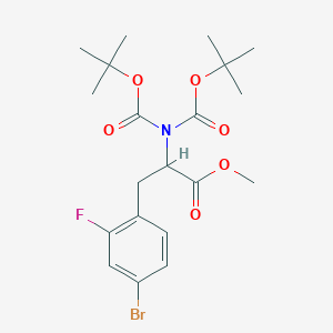molecular formula C20H27BrFNO6 B13708048 Methyl 2-[Bis(Boc)amino]-3-(4-bromo-2-fluorophenyl)propanoate 