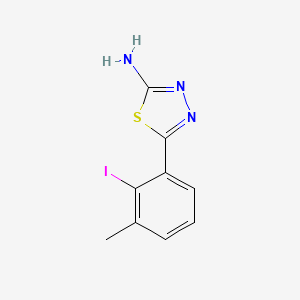 molecular formula C9H8IN3S B13708083 2-Amino-5-(2-iodo-3-methylphenyl)-1,3,4-thiadiazole 