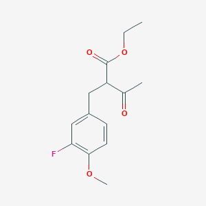 molecular formula C14H17FO4 B1370818 Ethyl 2-[(3-fluoro-4-methoxy)benzyl]-3-oxobutyrate 